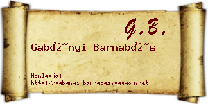 Gabányi Barnabás névjegykártya